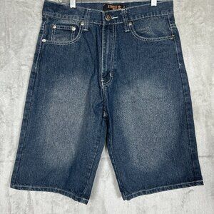 Street Rules Shorts Men's 30 Blue Denim Baggy Distressed Skater Y2K